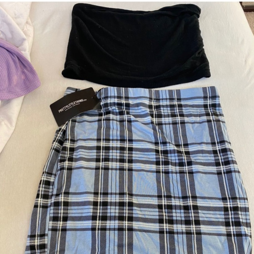 cute plaid skirt set